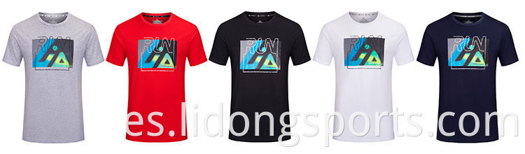 Lidong al por mayor nuevo diseño para hombres impresos camisetas casuales de carreras thirth hombres deportes